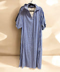 Adrienne Blakely Royal Blue Gingham Maxi Dress