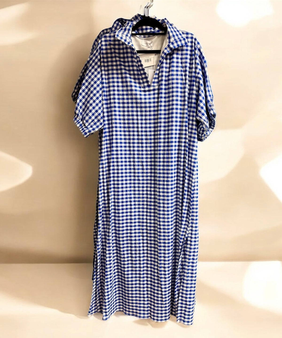 Adrienne Blakely Royal Blue Gingham Maxi Dress