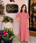 Curvy Adrienne Red Seer Gingham Audrey Midi Dress