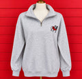 Ash Grey Standing Dawgs Embroidered Quarter Zips
