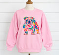 Posh In Pink Watercolor Dawgs Crewneck