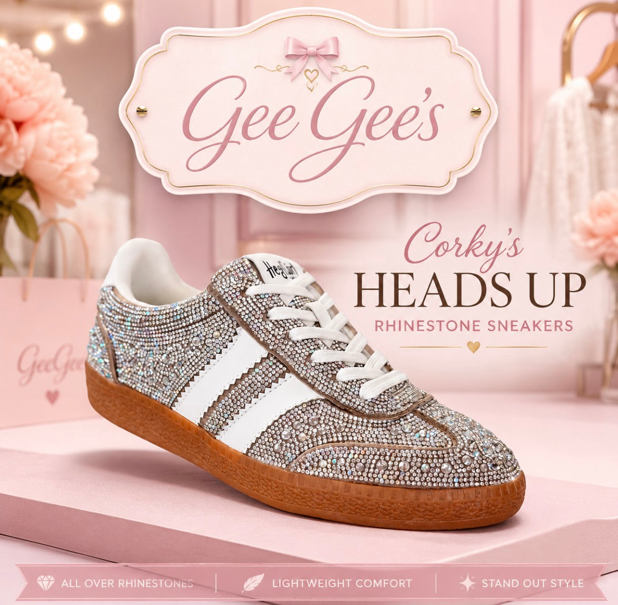 Corkys Heads Up Rhinestone Sneakers