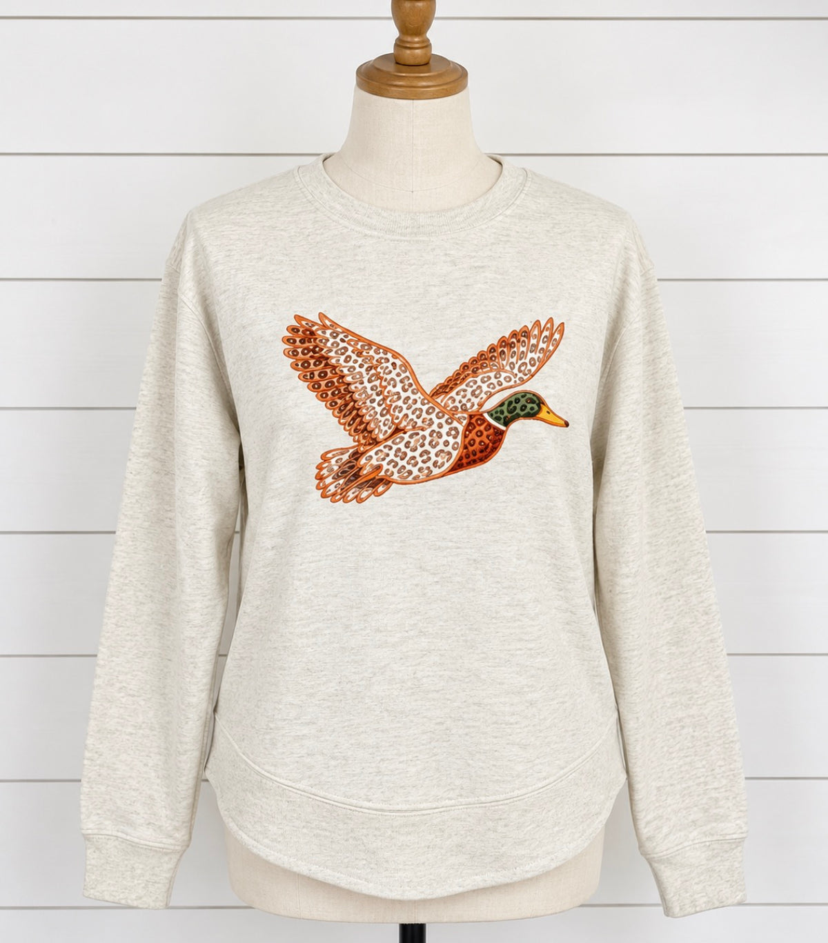 Leopard Mallard French Terry Trim Sweatshirt