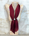 Burgundy Long Magnet Clasp Scarf Necklace