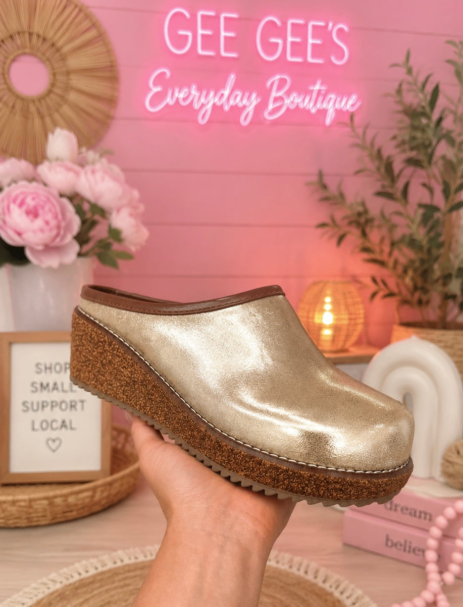 Corkys Better Half Gold Wash Metallic Slip Ons
