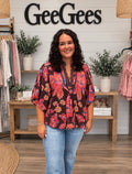 Curvy Jenna Floral Relaxed Fit Top