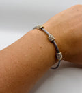 RG Silver Cable Gold Barrel Magnet Bracelet