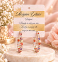 RG Multi Colored Stone Hoop Earrings