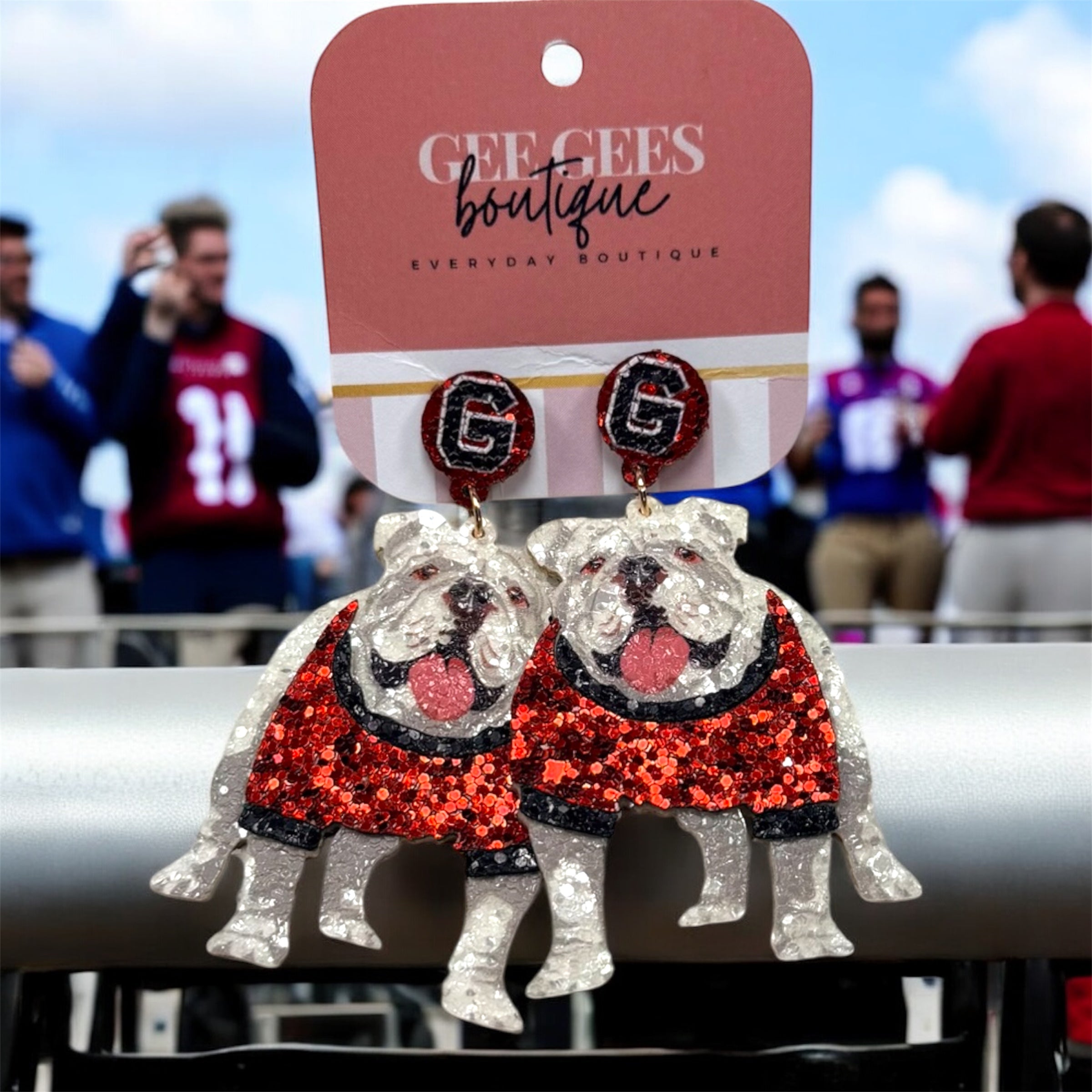 Sequin Bulldawg Earrings