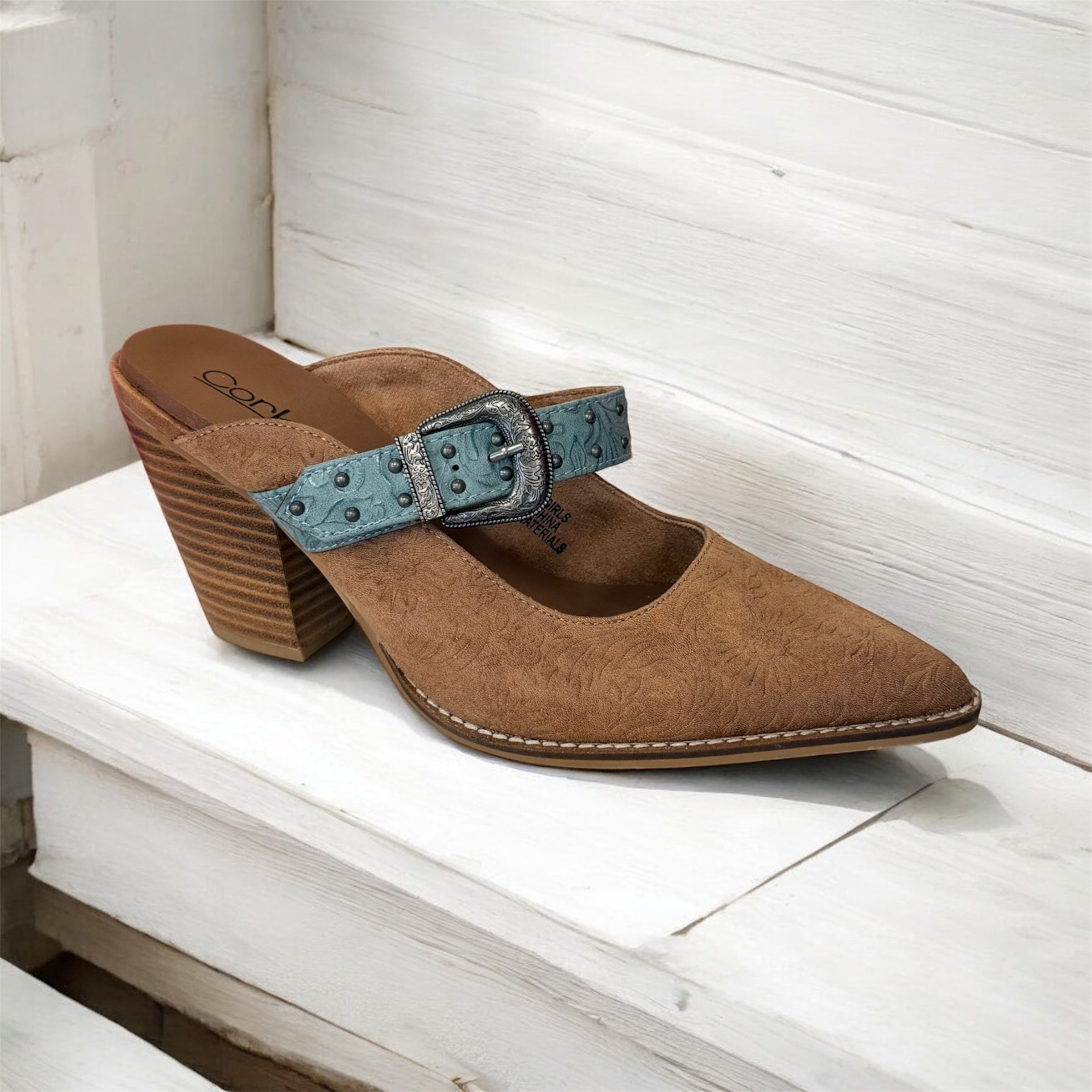 Corkys For The Girls Camel Turquoise Booties