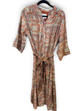 Layla Lining Abstract Print Button Down Midi Dress
