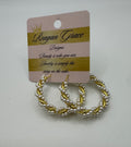 RG Pearl and Gold Hoop Earrings