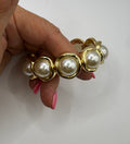 RG Gold Circle Pearl Stretch Bracelet