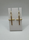 RG WR Hammered Gold Cross Earrings