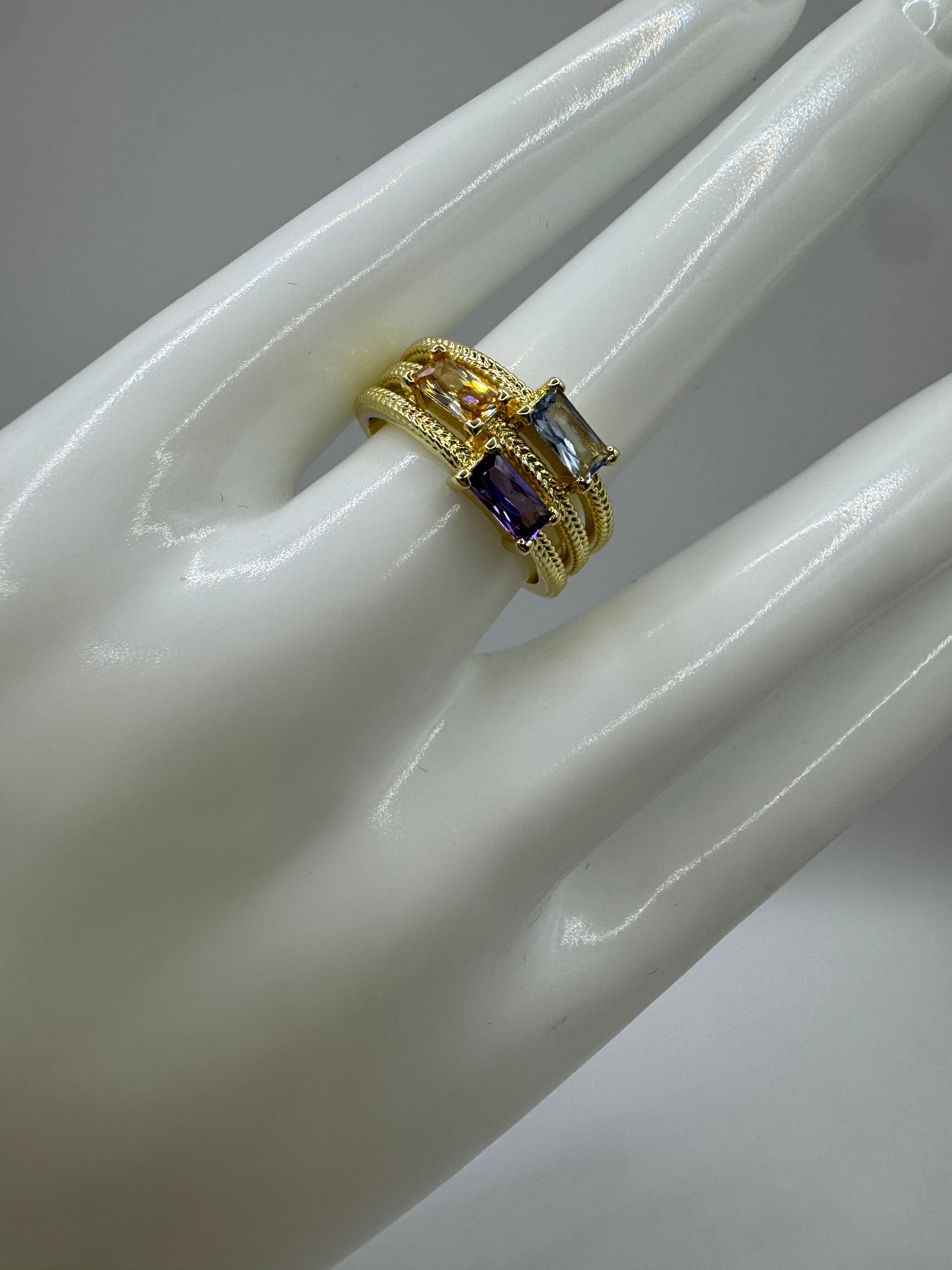 RG Triple Colored Stone RIng