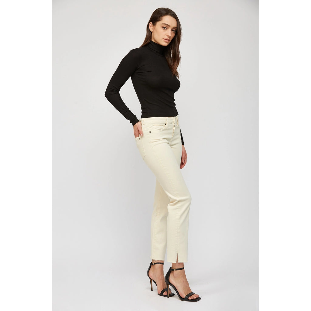 Isabella Ivory Mica Slit Bottom Jeans