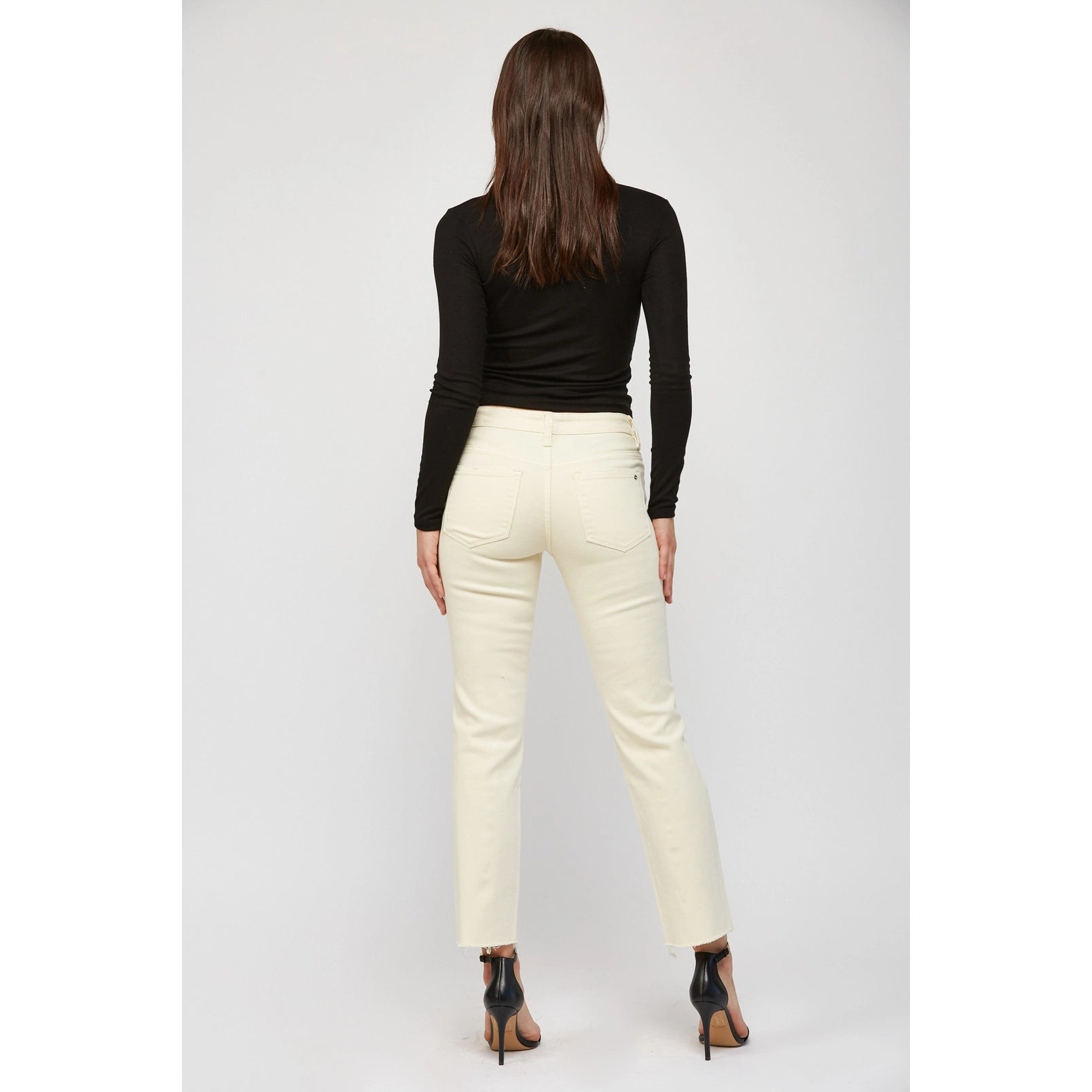 Isabella Ivory Mica Slit Bottom Jeans