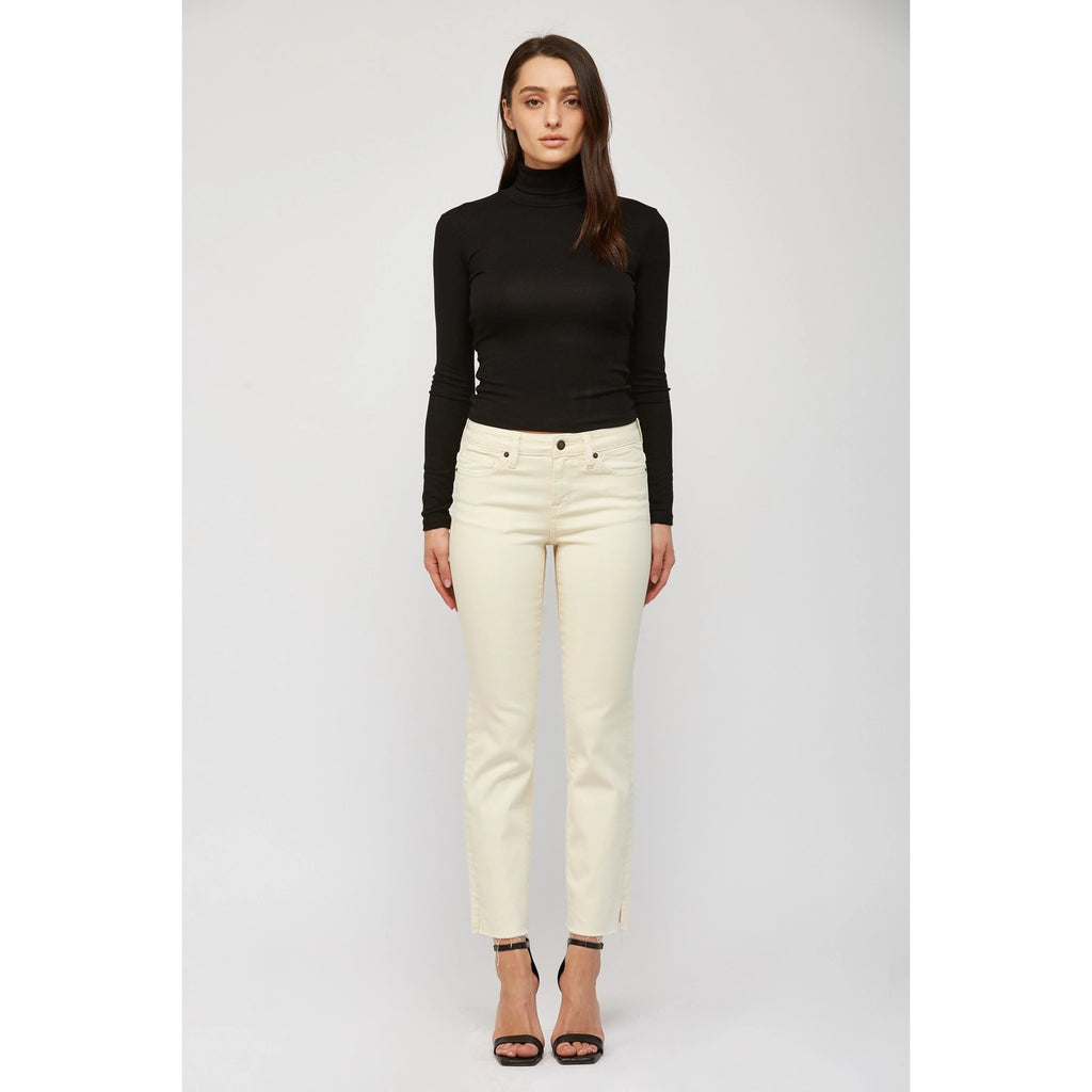 Isabella Ivory Mica Slit Bottom Jeans