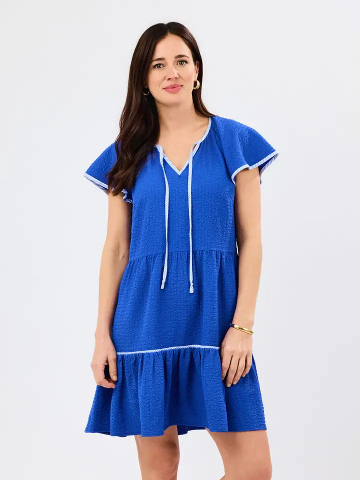 Lillian Mary Square Blue Dress