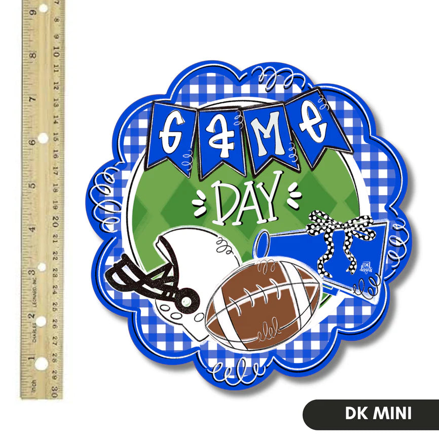 Blue and White Game Day Scallop Mini Attachment
