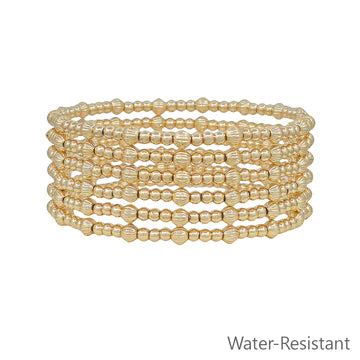 RG 6 Strand 4MM Stretch Gold Bracelet
