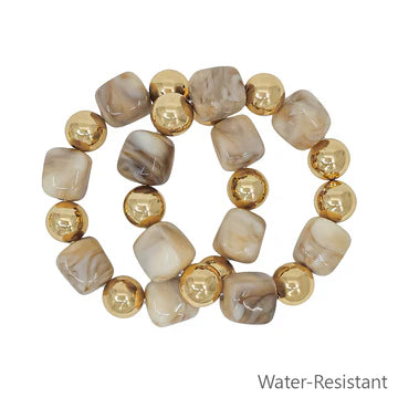 RG Stone Natural Gold 16MM Bracelet