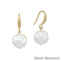 RG Gold Fishhook Earrings With Freshwater Pearl Drop