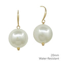 RG Water Resistant 20 MM Pearl Fishhook Earrings