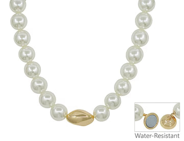 RG 18MM Pearl Beaded Nuggett Necklace