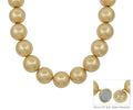 RG Water Resistant 25 MM Worn Gold Beaded Necklace with Magnetic Clasp
