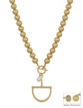RG Gold Beaded Horse Pearl Bit Necklace