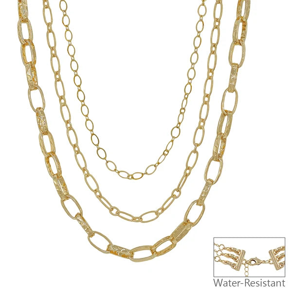 RG Water Resistant Triple Layered Chunky Multiway 16"-18" Necklace