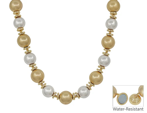 RG Water Resistant 14MM & 16MM Pearl with Magnetic Closure 18" Necklace