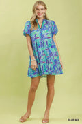 Ollie Ocean Blue Mix Mini Dress