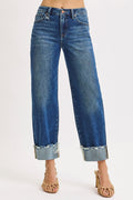 Risen Tanya High Rise Crop Boyfriend Cuffed Jeans