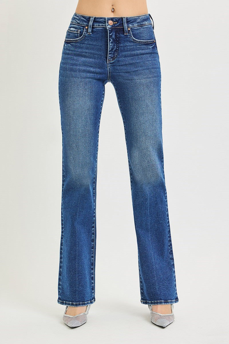 Curvy Kandace Tummy Control Dark High Rise Straight Jeans