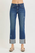 Risen Sadie 4 Way Stretch Mid Rise Cuffed Jeans