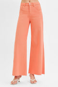 Curvy Risen Christina Coral HR Wide Leg Jeans