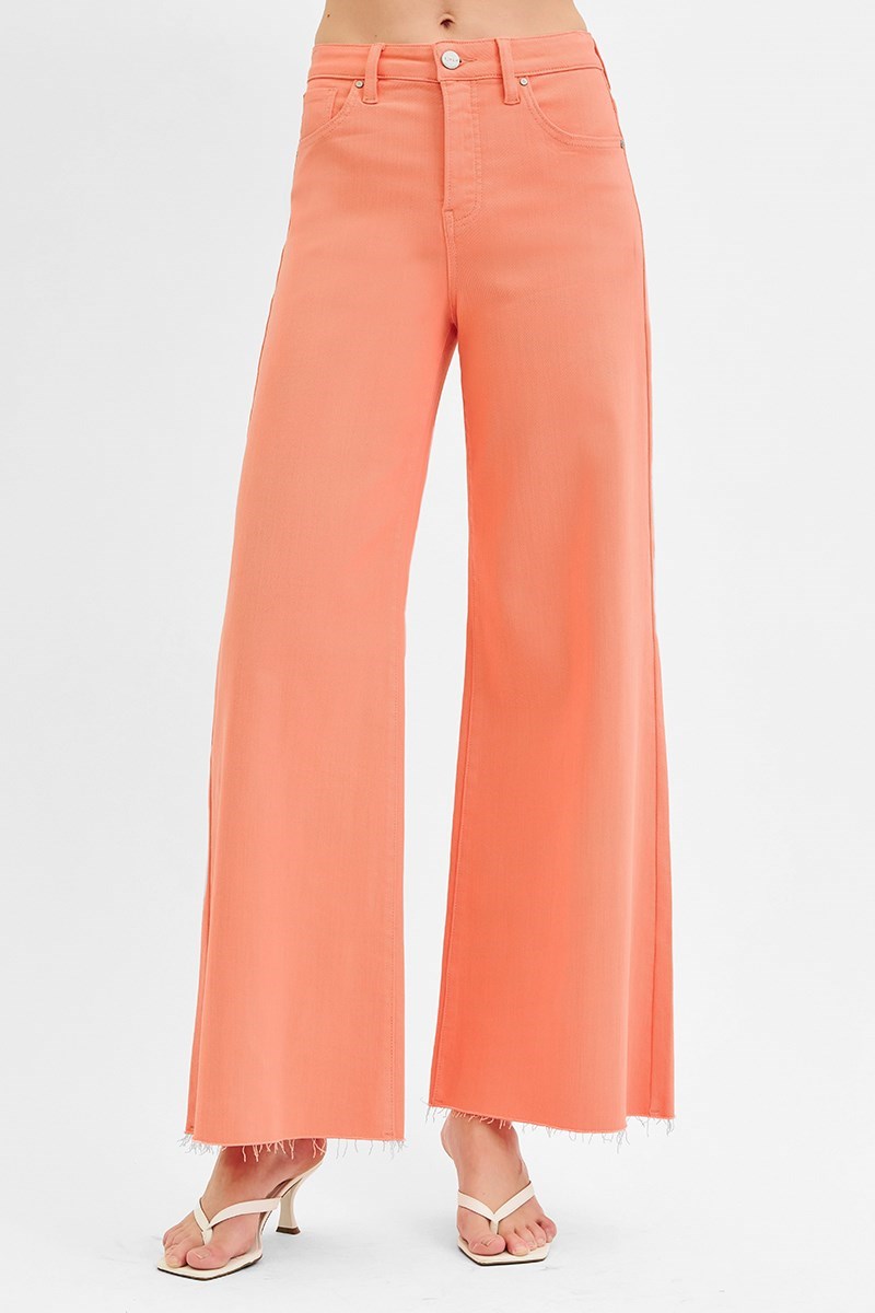 Curvy Risen Christina Coral HR Wide Leg Jeans