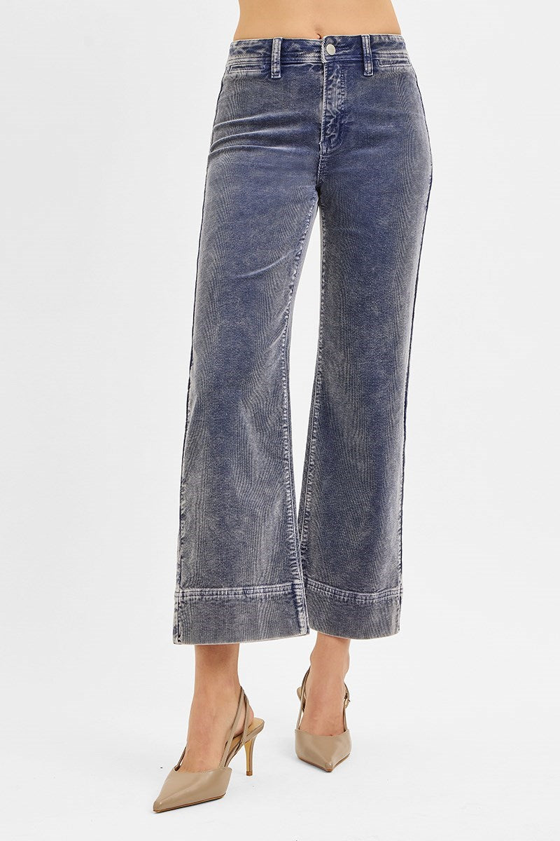 Curvy Risen Naomi Blue Moon Crop Corduroy Pants
