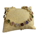 Cubic Zirconia Multi-Color 14K Gold Plated Bracelet