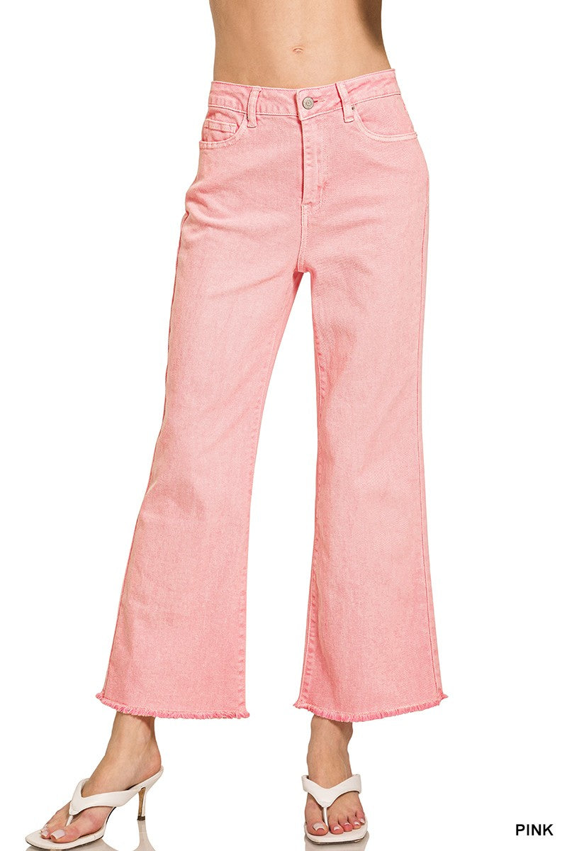 Alicia Acid Washed High Waist Cropped Jeans