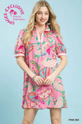 Pixie Pink Fun Print Mini Dress