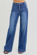 Risen Lollie HR Wide Leg Slanted Pocket Jeans