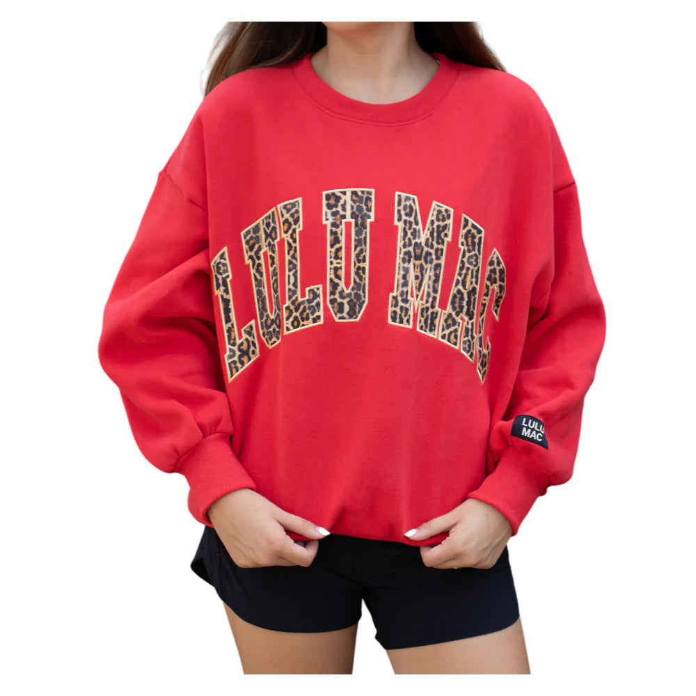 Lulu Mac Red/Leopard Sweatshirt