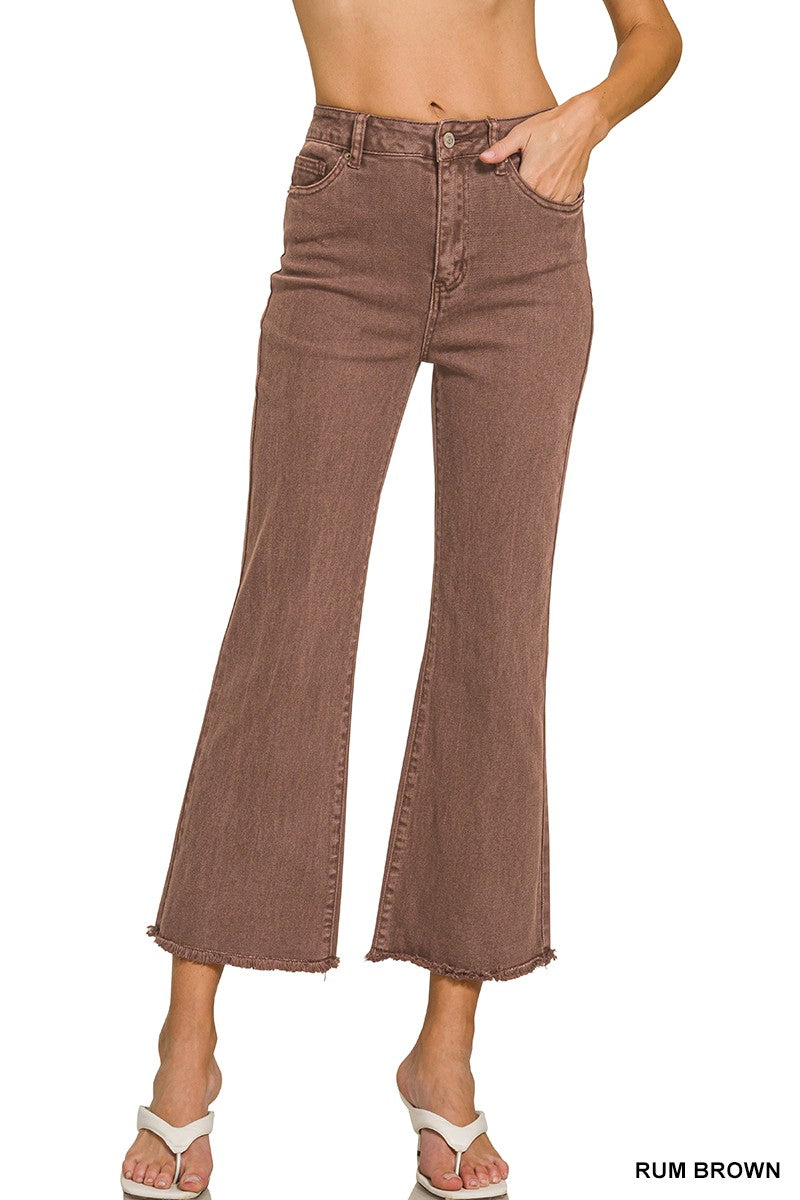 Alicia Acid Washed High Waist Cropped Jeans