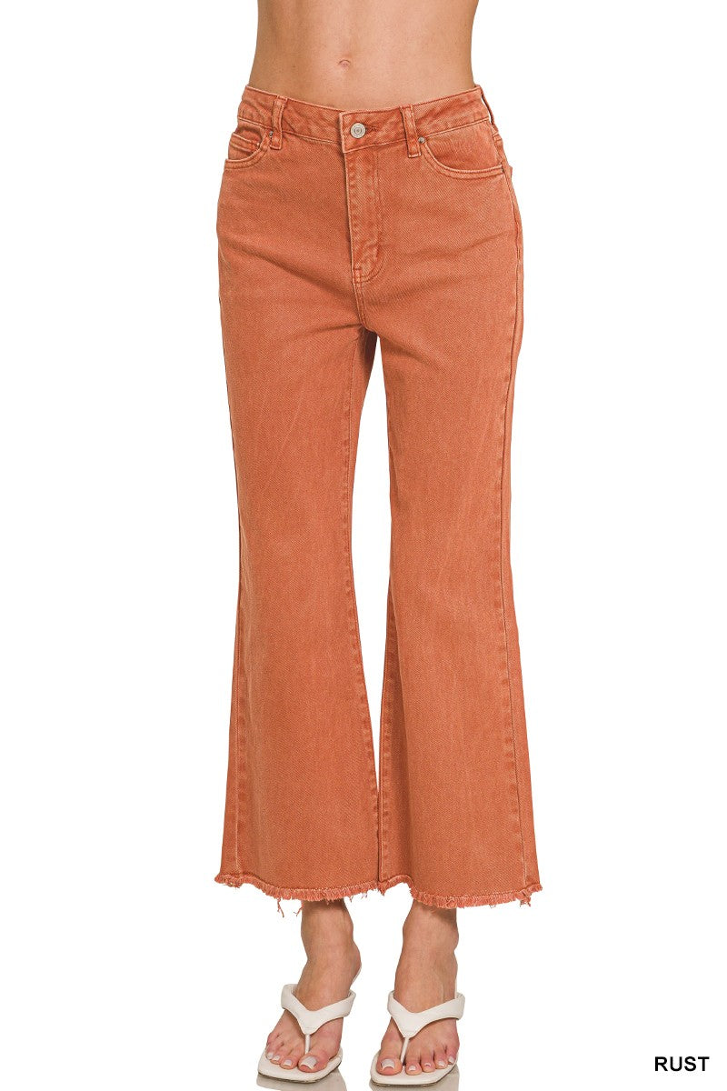 Alicia Acid Washed High Waist Cropped Jeans