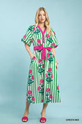 Sam Striped Stem Floral Midi Dress