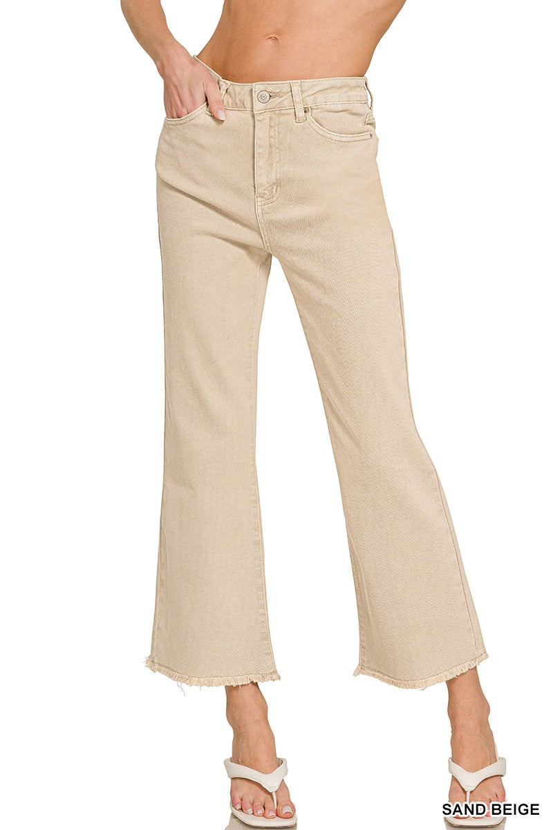 Alicia Acid Washed High Waist Cropped Jeans