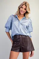 Sarina Satin Puff Sleeve Blouse